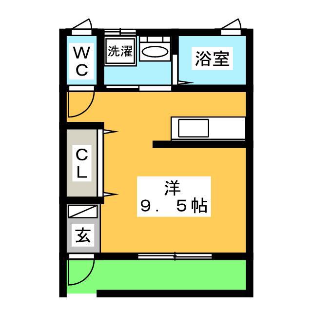 アムール(ワンルーム/1階)の間取り写真