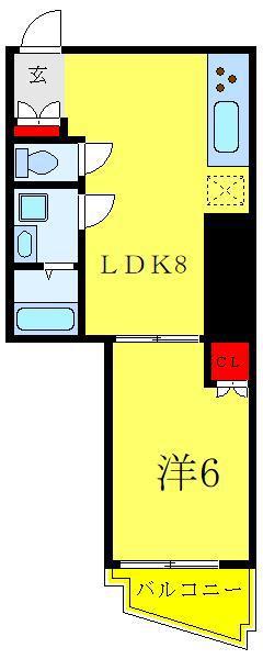 小林ビル(1LDK/4階)の間取り写真
