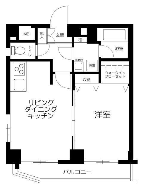 サンテミリオン恵比寿(1LDK/9階)の間取り写真