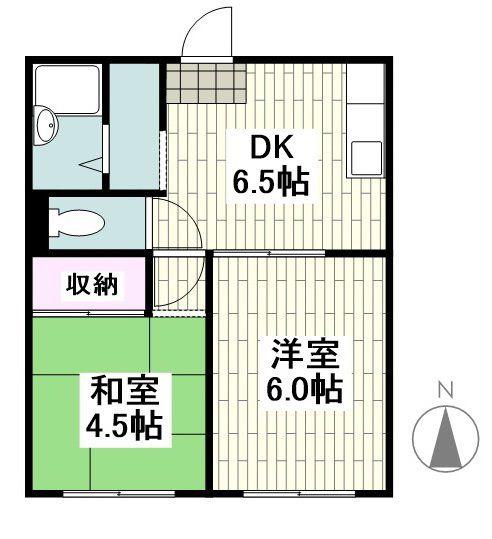 メゾンヤマゴ(2DK/2階)の間取り写真