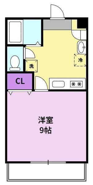 ライフコート御井(1DK/1階)の間取り写真
