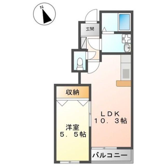 プランドール(1LDK/1階)の間取り写真