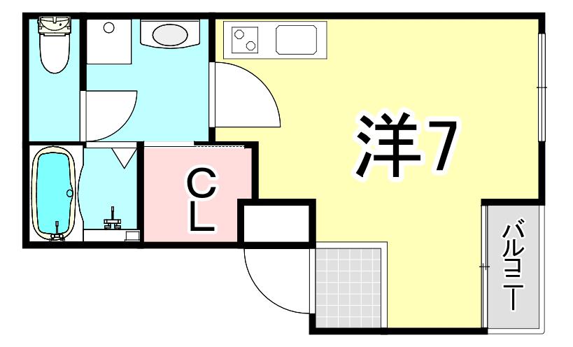 SOL今津駅前(ワンルーム/2階)の間取り写真