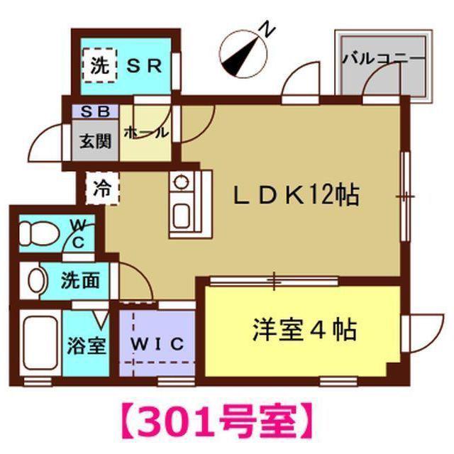 イースト21みかげII(1LDK/3階)の間取り写真
