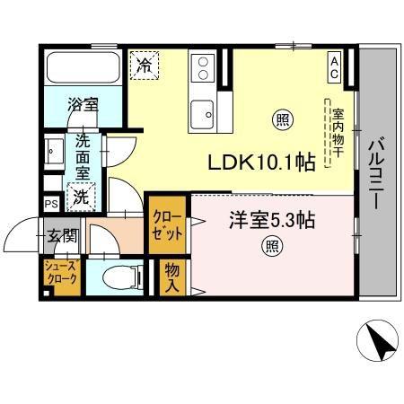 ラヴィエベル(1LDK/3階)の間取り写真