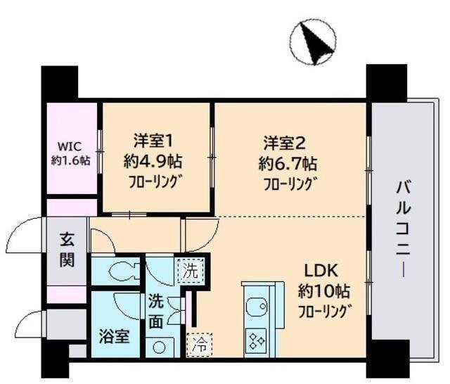 デル・スール テラス(2LDK/3階)の間取り写真