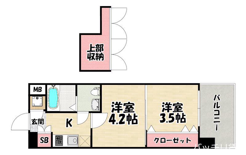 NO60 V TOWER 天神(2K/16階)の間取り写真