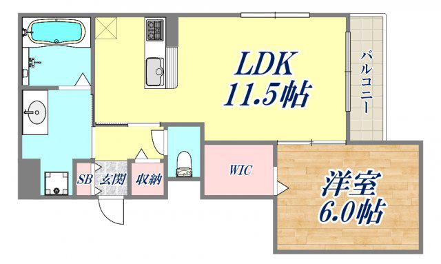 MIYABI2(1LDK/3階)の間取り写真