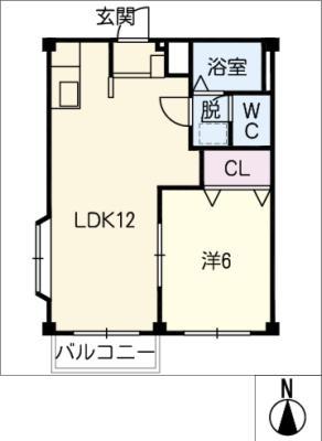 グリーンエルディム II(1LDK/2階)の間取り写真