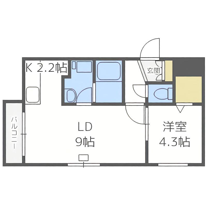 SUNNY SPOT(1LDK/3階)の間取り写真
