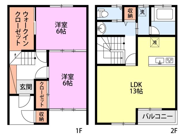 くらDEエクラ(2LDK/1階)の間取り写真
