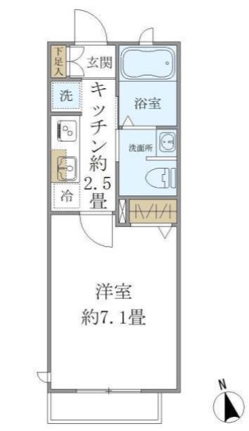 フォルス21(1K/3階)の間取り写真