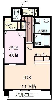 クィーンズくまなん(1LDK/3階)の間取り写真