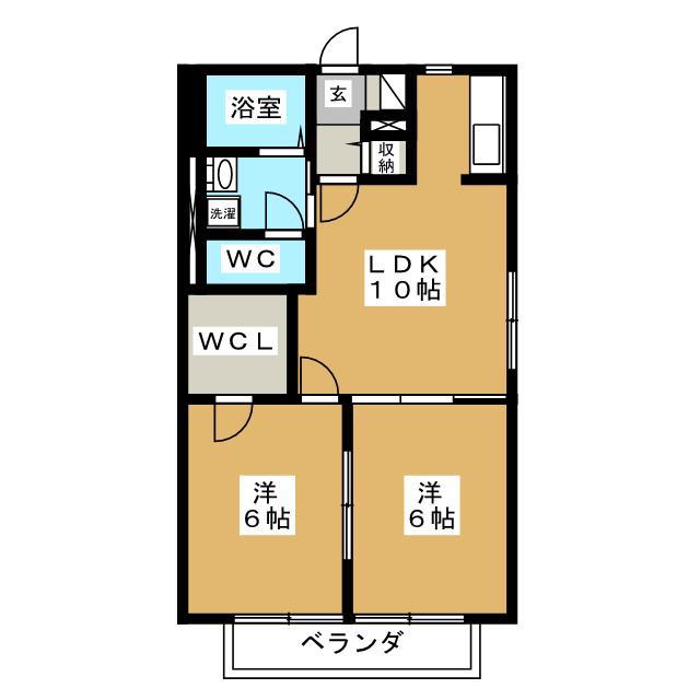 アークヒルズ(2LDK/2階)の間取り写真