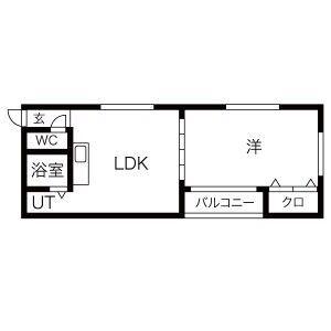 ピア駒川(1LDK/4階)の間取り写真