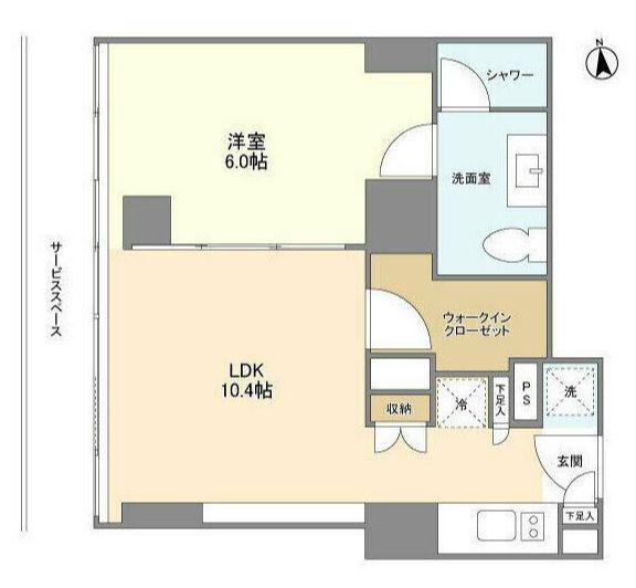 フロンティアレジデンスザタワー品川(1LDK/21階)の間取り写真