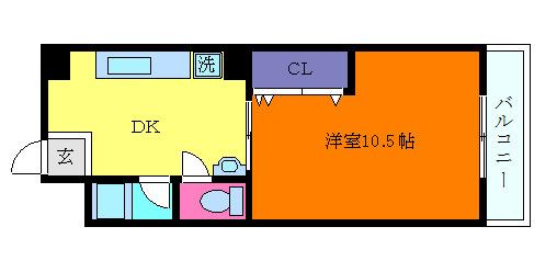 コーポ甲南(2DK/1階)の間取り写真