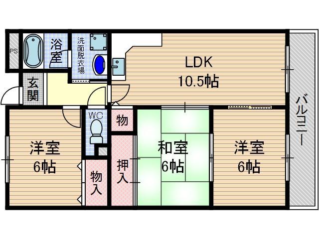 リーブ高瀬(3LDK/5階)の間取り写真
