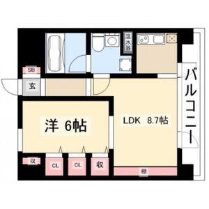ラ・クール泉(1LDK/8階)の間取り写真