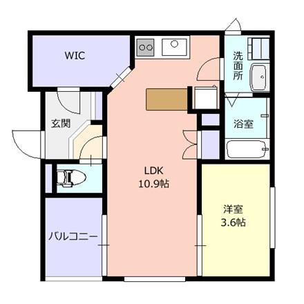 MAISON CASITA 十日町(1LDK/1階)の間取り写真