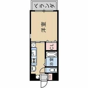 ユニシス野畑(1DK/2階)の間取り写真
