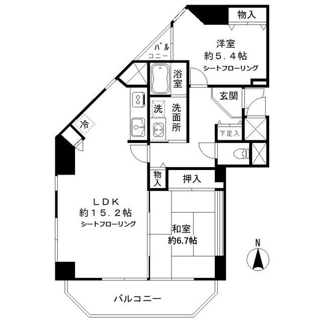 クレスト和泉(2LDK/2階)の間取り写真