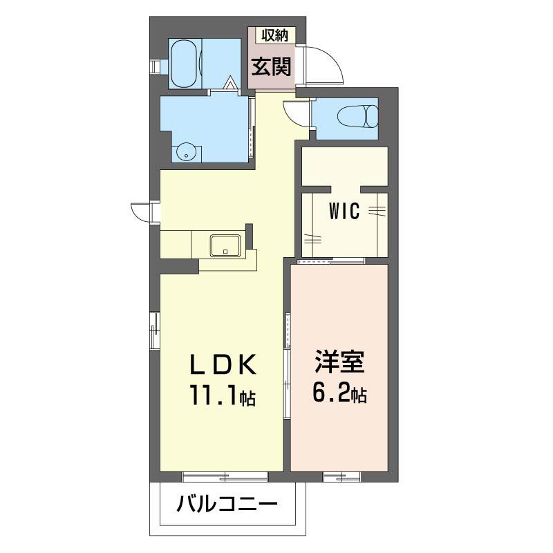 ペガサス A(1LDK/2階)の間取り写真