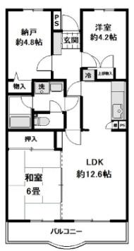 ラフィネ鷺沼(3LDK/4階)の間取り写真