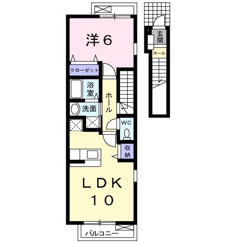 フランソレイユ(1LDK/2階)の間取り写真