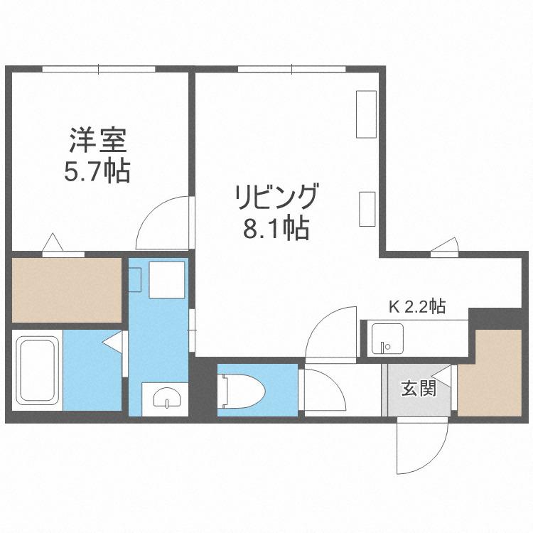 GRACIAS南平岸(1LDK/3階)の間取り写真