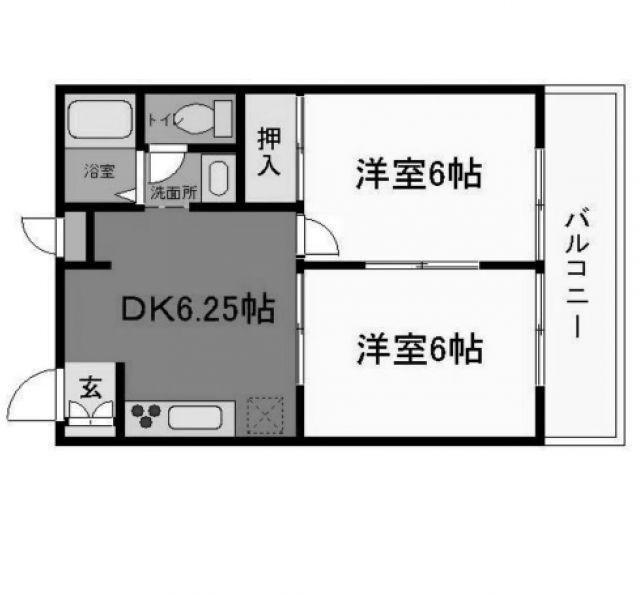 清水ハイツ(2DK/1階)の間取り写真