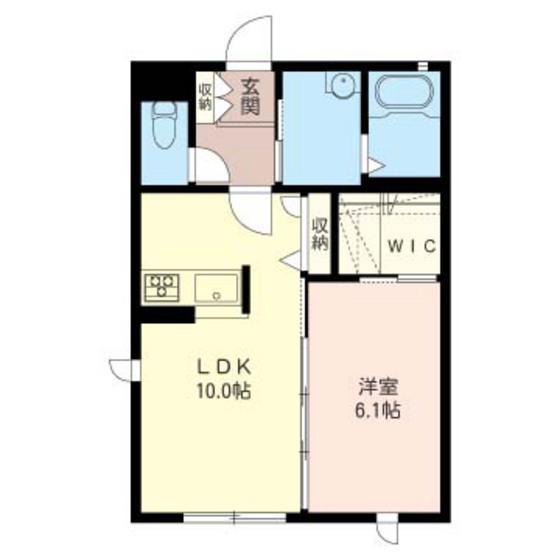 シャコンヌ(1LDK/1階)の間取り写真