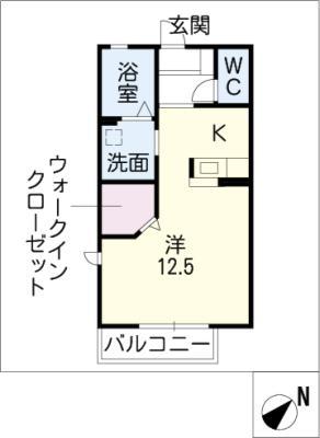 ディアス(ワンルーム/1階)の間取り写真