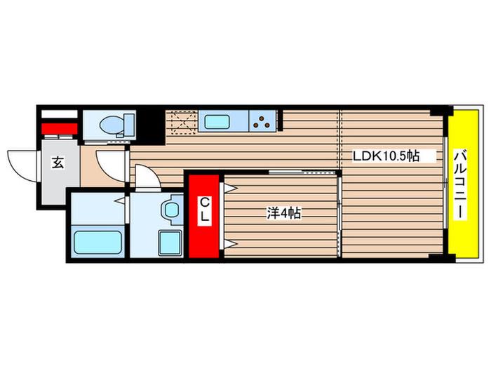 LA MIA CASA(1LDK/1階)の間取り写真