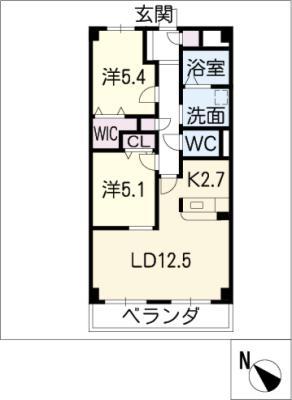 藤陽レジデンス(2LDK/3階)の間取り写真