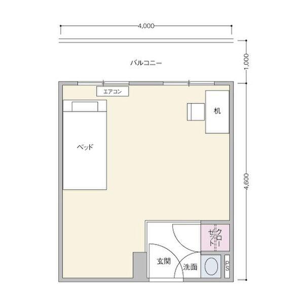 カルムイン豊津(ワンルーム/1階)の間取り写真