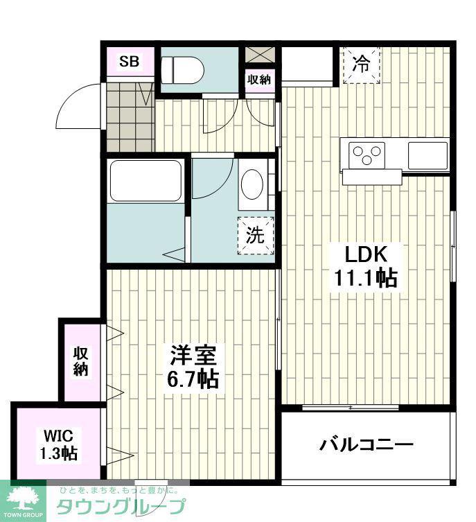 プルミエール湘南二宮I(1LDK/3階)の間取り写真