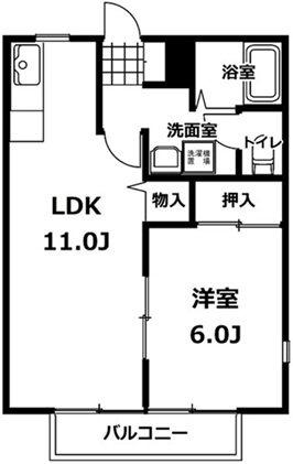 ぴあタウン(1LDK/1階)の間取り写真