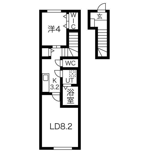 JR東北本線 北上駅 バス乗車時間:16分 最寄りバス停で下車 徒歩6分 2階建 築4年(1LDK/2階)の間取り写真