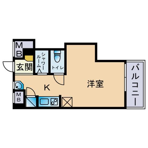 プレアール対馬小路(1K/6階)の間取り写真