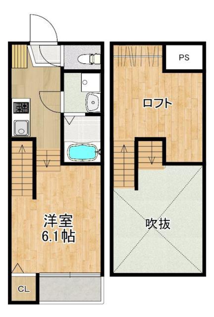 MODERN PALAZZO 諫早KAIZU A(1SK/2階)の間取り写真