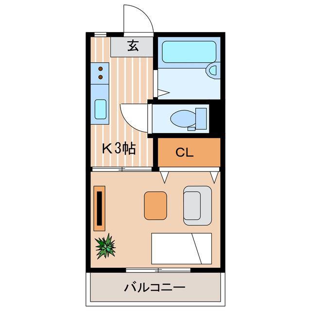 BOWLS(1K/2階)の間取り写真