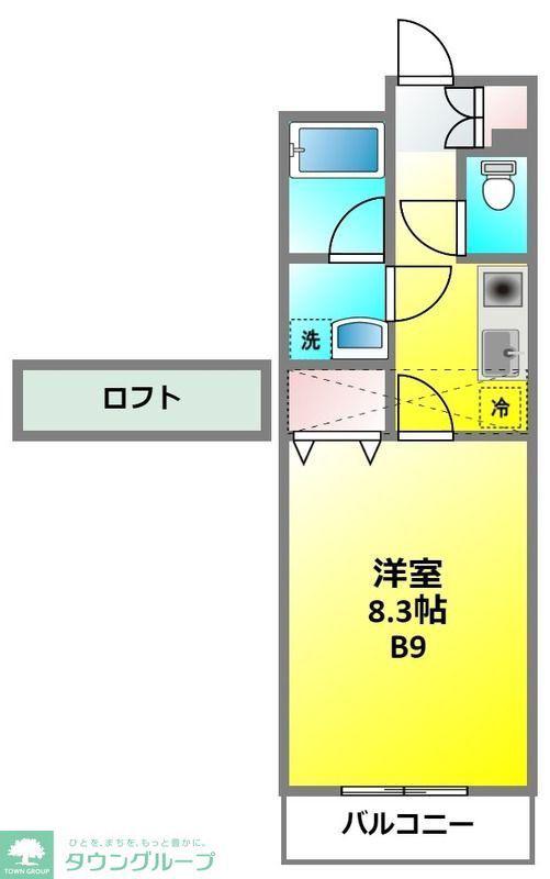 ハイツけやき 七番館(1K/3階)の間取り写真