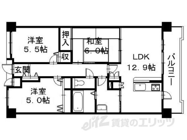 Mプラザ彦根駅前(3LDK/1階)の間取り写真