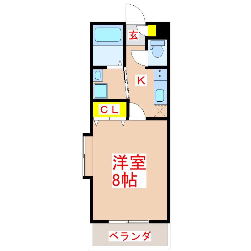 CHARME(1K/5階)の間取り写真