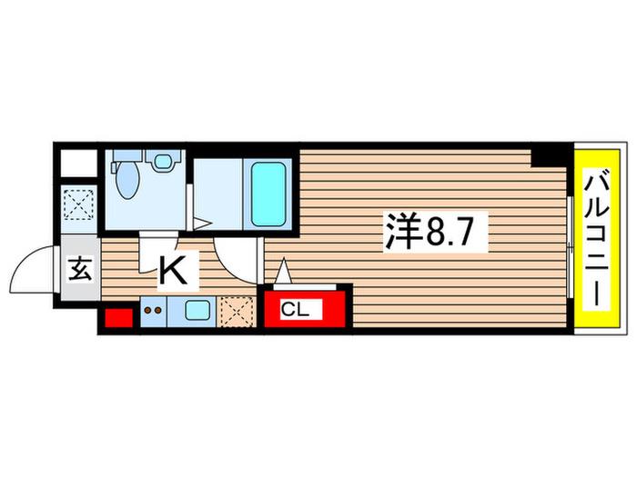 アスール亀有(1K/2階)の間取り写真