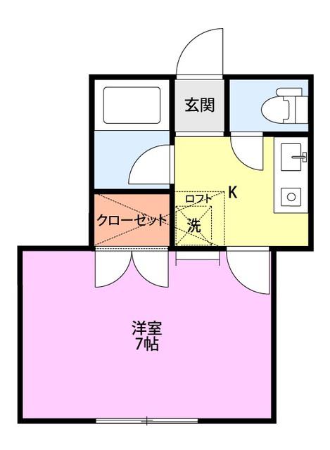 パインビーチ(1K/2階)の間取り写真