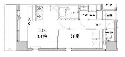 オールメゾン西荻窪(1LDK/4階)の間取り写真