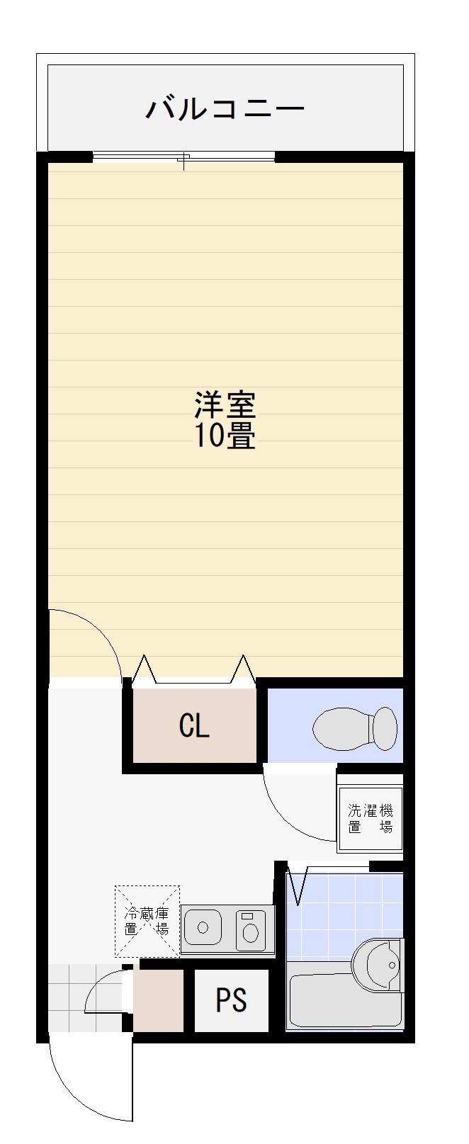 アムール長坂 弐番館(1K/2階)の間取り写真