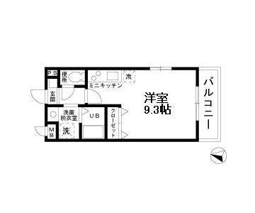 シャルマンS(ワンルーム/1階)の間取り写真
